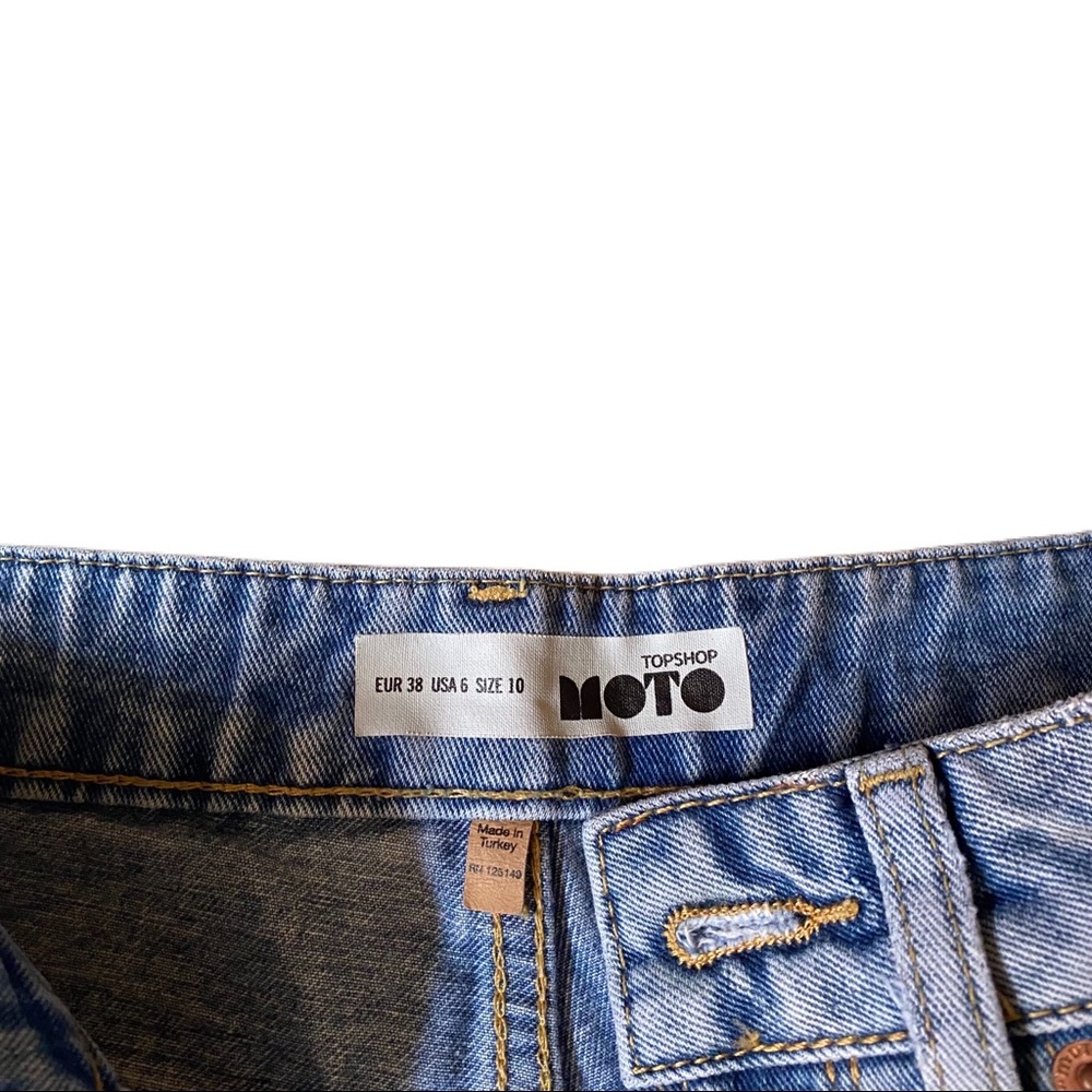 Topshop Moto Denim Shorts Sz 6 - Picture 3 of 4